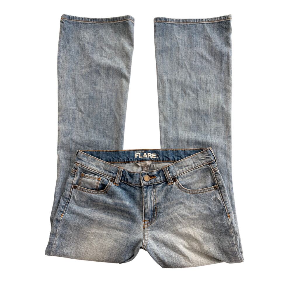 vintage y2k new york & company low rise flare jeans flap pocket medium wash 4 - Picture 2 of 4